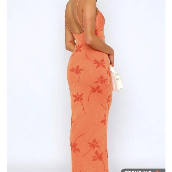 White Fox Trust Issues Maxi Dress Orange - Picture 3 of 6